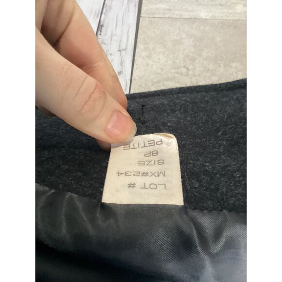 Stephanie Mathews Women's 100% Wool Gray Double Button Coat Jacket Sz 8P Petite - Picture 8 of 9